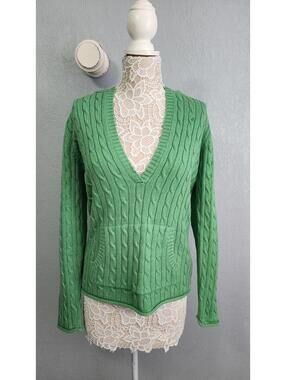 Medium Old Navy Green Hooded Knit Sweater